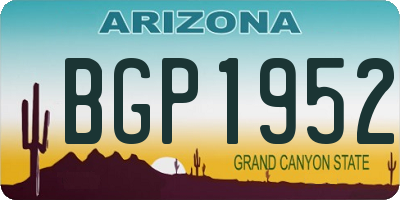 AZ license plate BGP1952