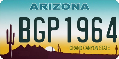 AZ license plate BGP1964