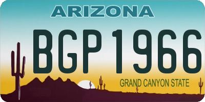 AZ license plate BGP1966
