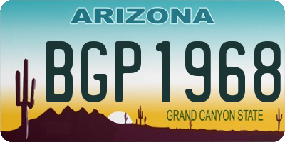 AZ license plate BGP1968