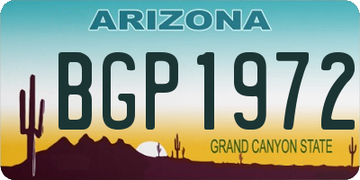 AZ license plate BGP1972