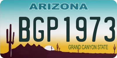 AZ license plate BGP1973