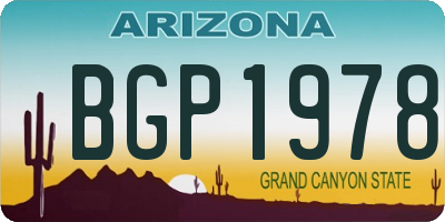 AZ license plate BGP1978