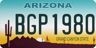 AZ license plate BGP1980