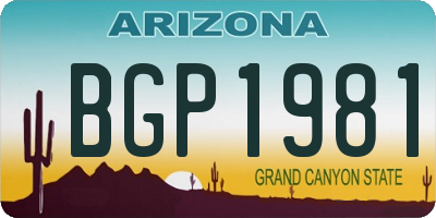 AZ license plate BGP1981