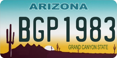 AZ license plate BGP1983