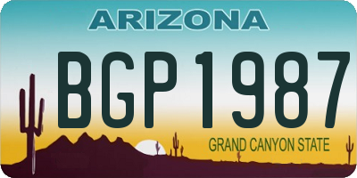 AZ license plate BGP1987