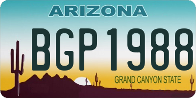 AZ license plate BGP1988
