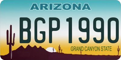 AZ license plate BGP1990