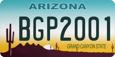 AZ license plate BGP2001
