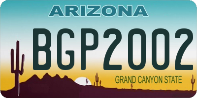 AZ license plate BGP2002