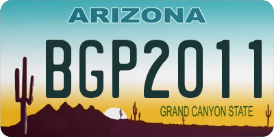AZ license plate BGP2011