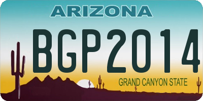 AZ license plate BGP2014