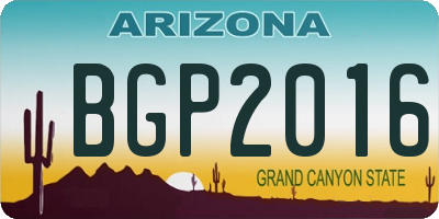AZ license plate BGP2016