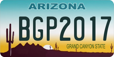 AZ license plate BGP2017