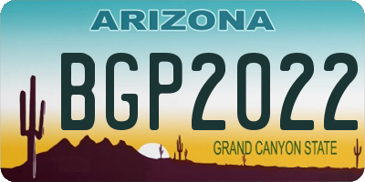 AZ license plate BGP2022