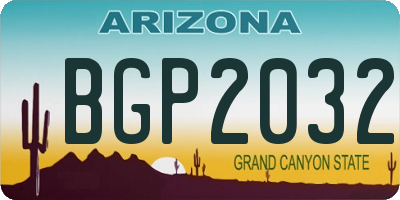 AZ license plate BGP2032