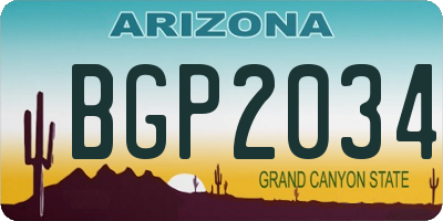 AZ license plate BGP2034
