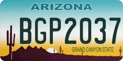 AZ license plate BGP2037