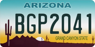 AZ license plate BGP2041
