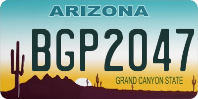 AZ license plate BGP2047