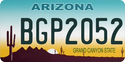 AZ license plate BGP2052