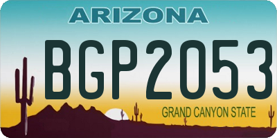 AZ license plate BGP2053