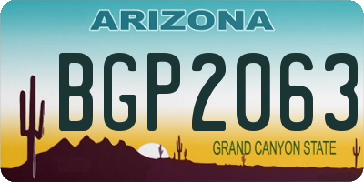 AZ license plate BGP2063