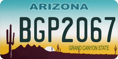 AZ license plate BGP2067