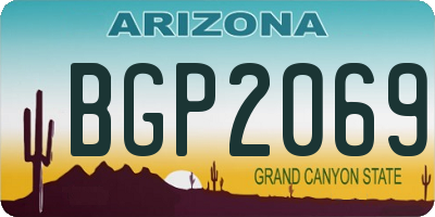AZ license plate BGP2069