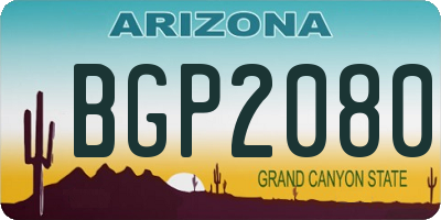 AZ license plate BGP2080