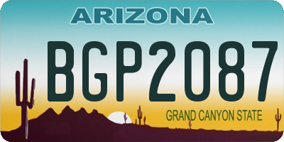 AZ license plate BGP2087