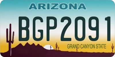 AZ license plate BGP2091