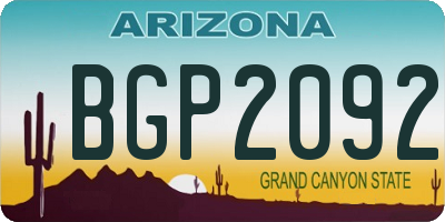 AZ license plate BGP2092