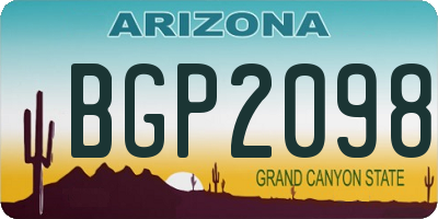 AZ license plate BGP2098