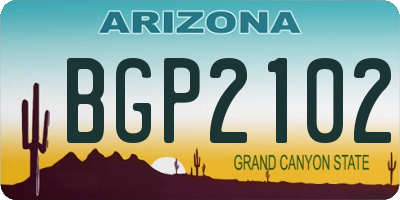 AZ license plate BGP2102