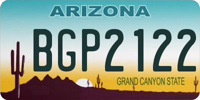 AZ license plate BGP2122