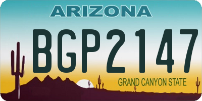 AZ license plate BGP2147