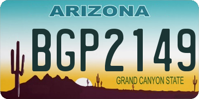AZ license plate BGP2149