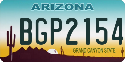 AZ license plate BGP2154