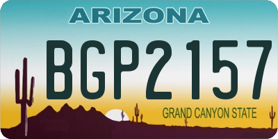 AZ license plate BGP2157