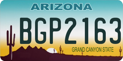 AZ license plate BGP2163