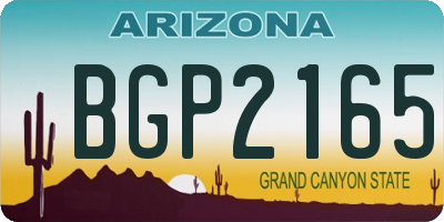 AZ license plate BGP2165
