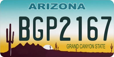 AZ license plate BGP2167