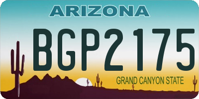 AZ license plate BGP2175