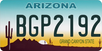 AZ license plate BGP2192