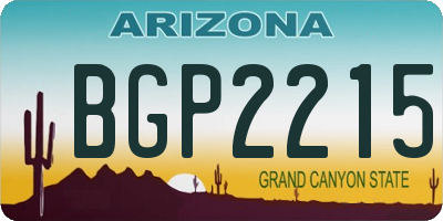 AZ license plate BGP2215