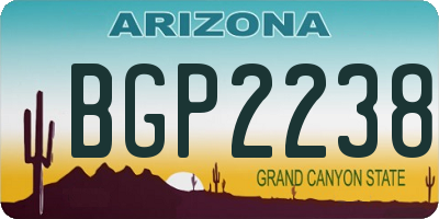 AZ license plate BGP2238