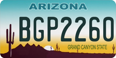 AZ license plate BGP2260