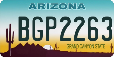 AZ license plate BGP2263
